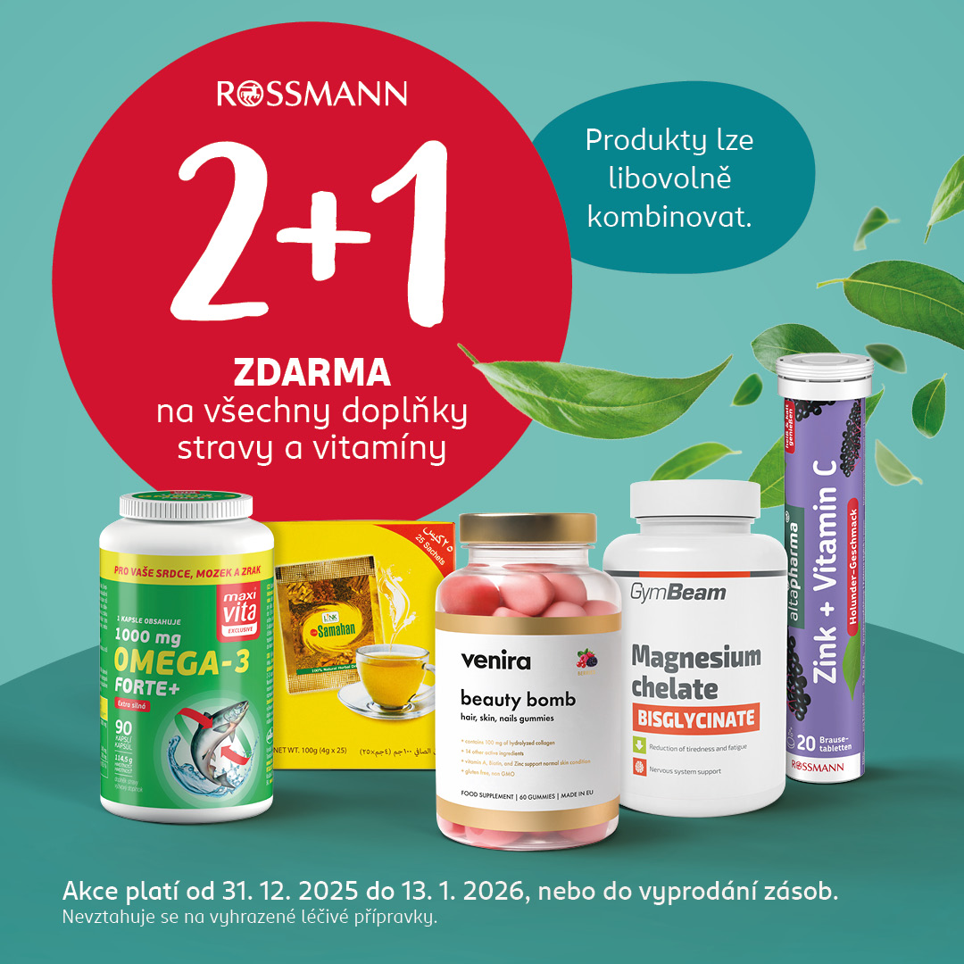 2+1 na všechny doplňky stravy a vitamíny