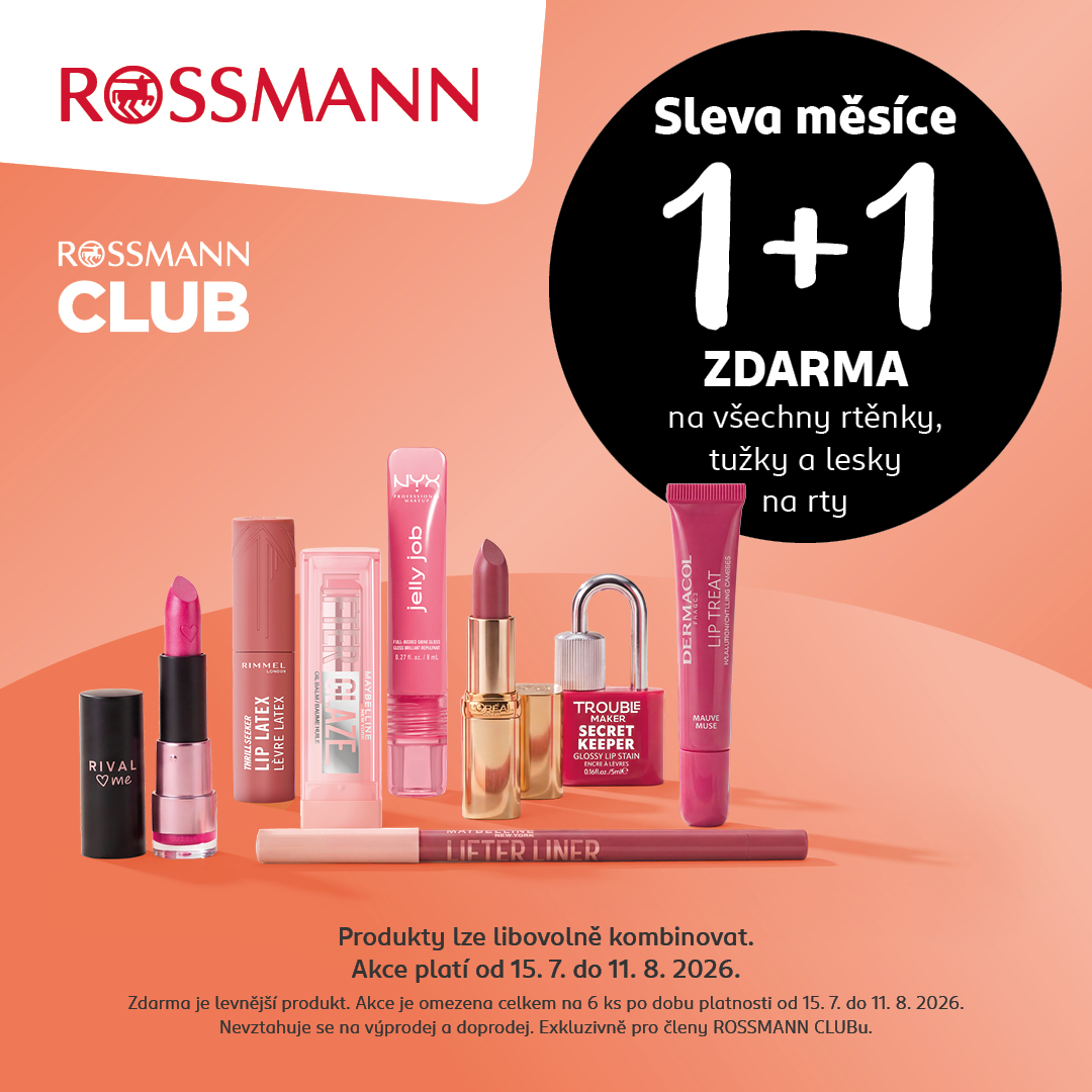 Sleva měsíce 1+1 ZDARMA na rtěnky