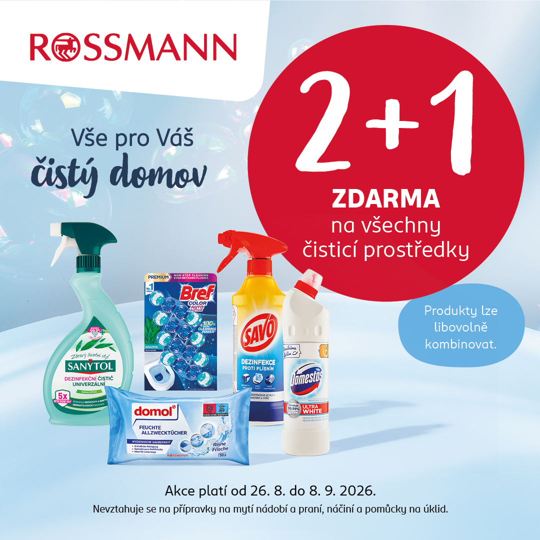 2+1 ZDARMA na čisticí prostředky