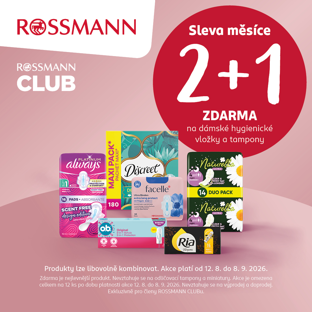 2+1 zdarma na dámskou hygienu