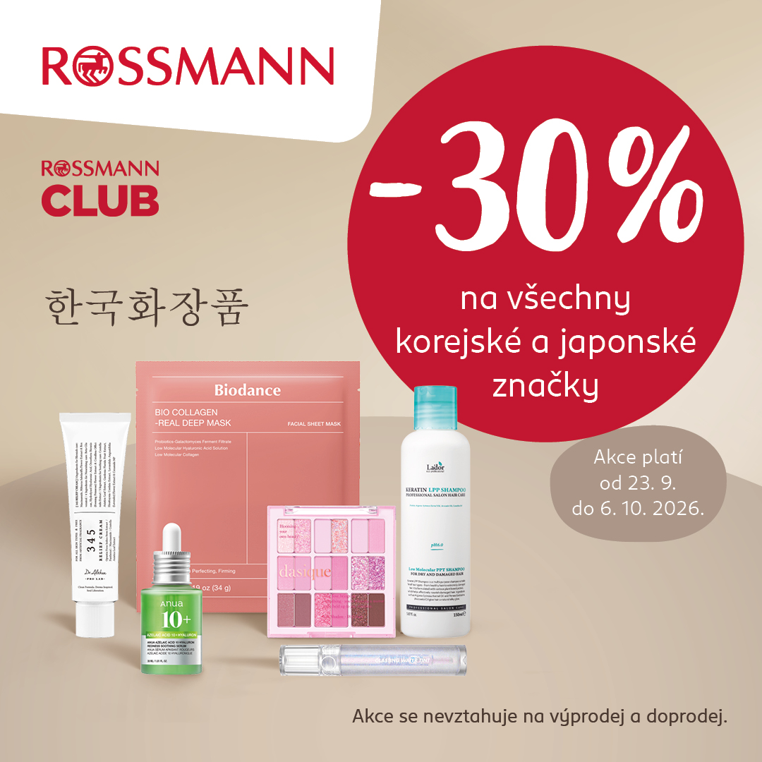 Korejská a japonská kosmetika se slevou 30 %!