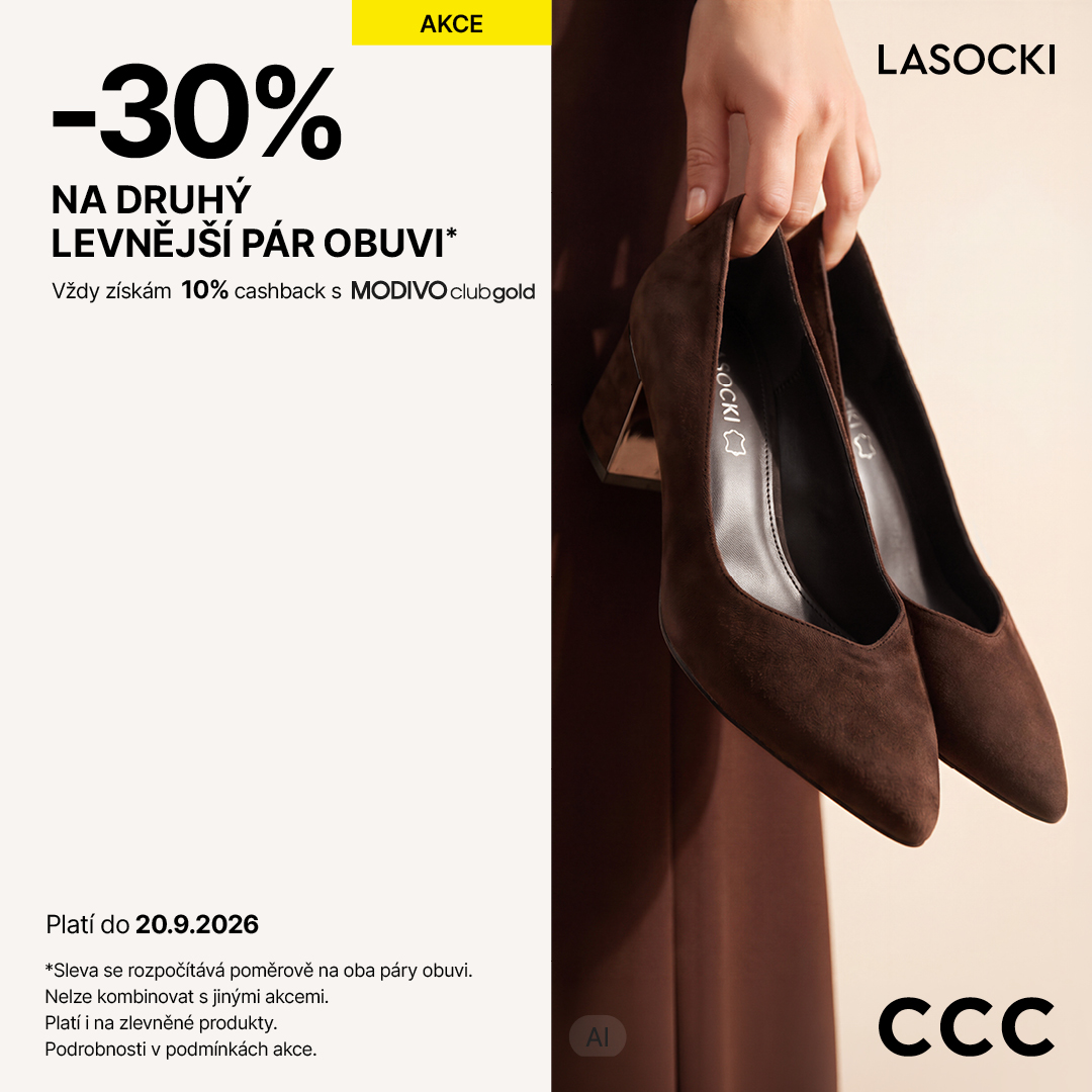 -30 % NA DRUHÝ LEVNĚJŠÍ PÁR OBUVI