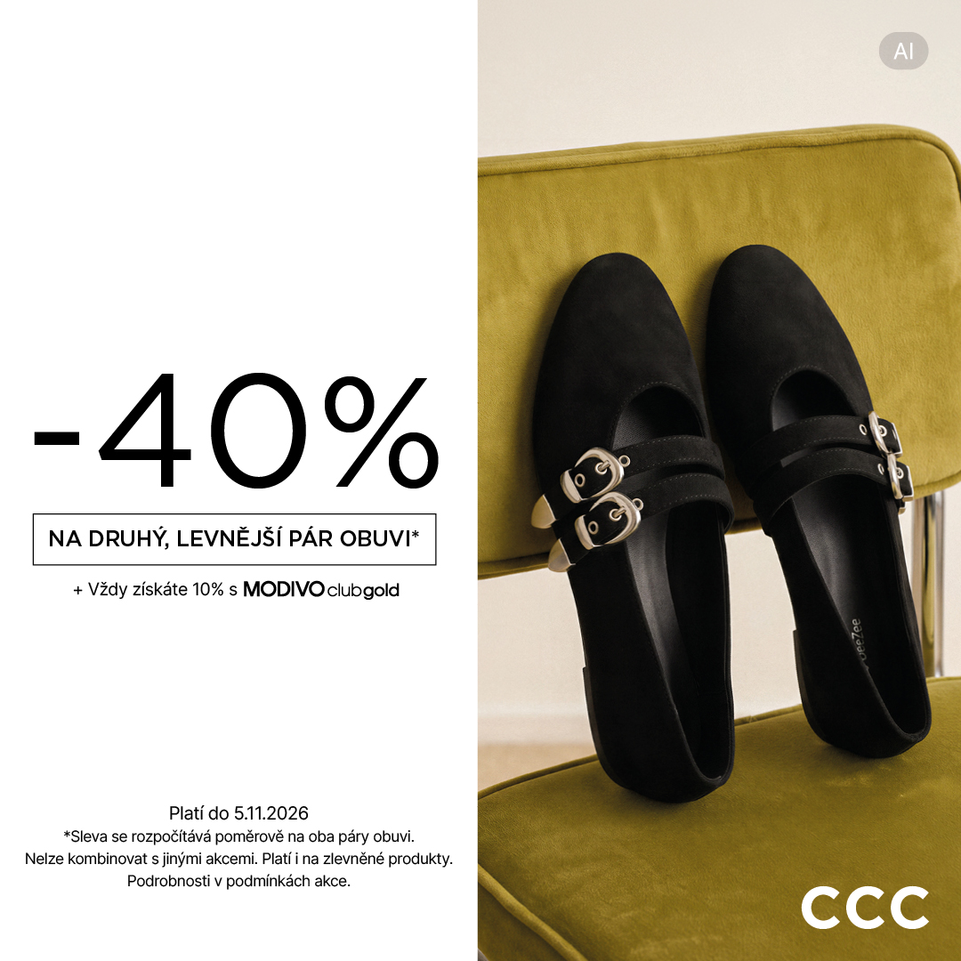 AKCE –40 % NA DRUHÝ LEVNĚJŠÍ PÁR OBUVI
