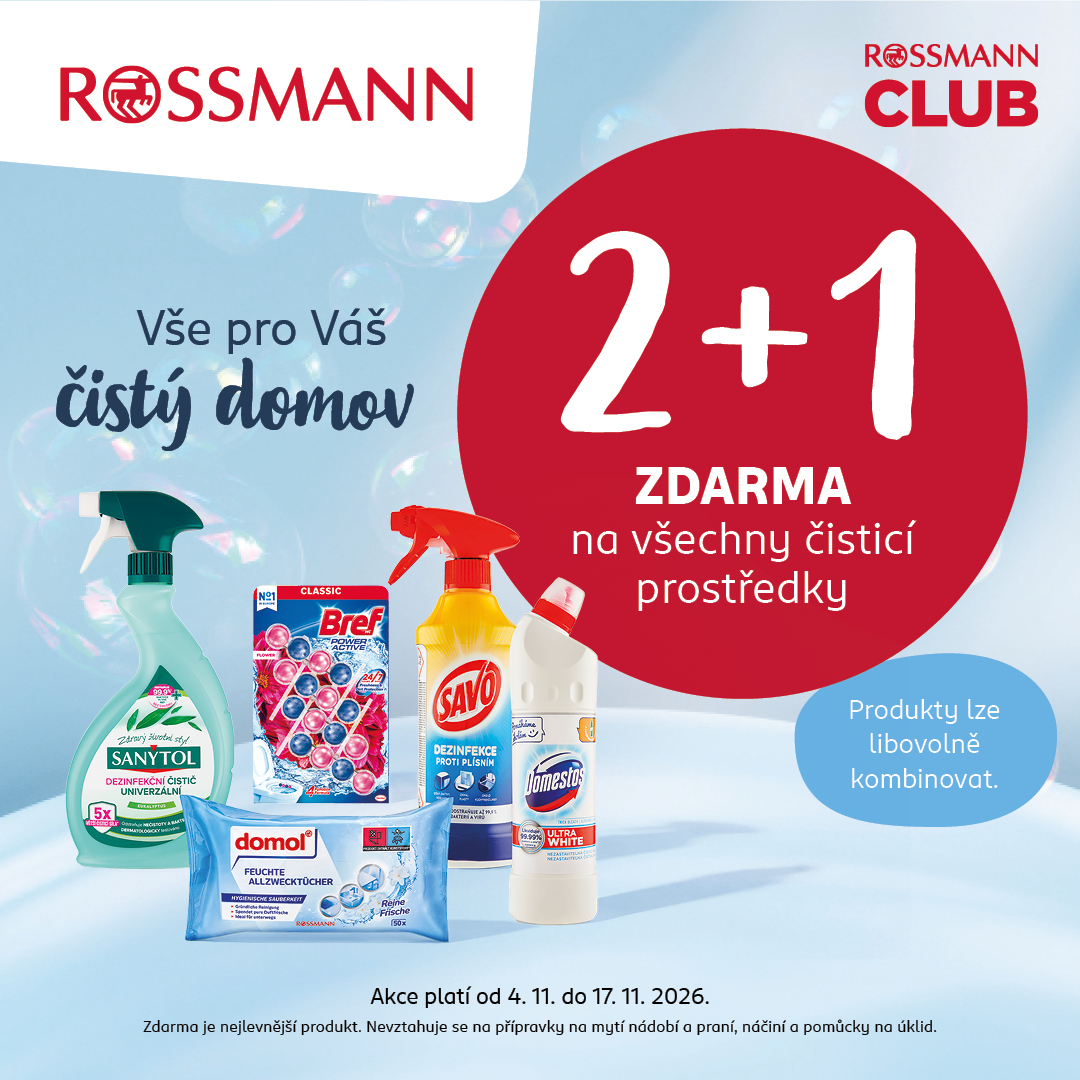 Akce 2+1 na čisticí prostředky