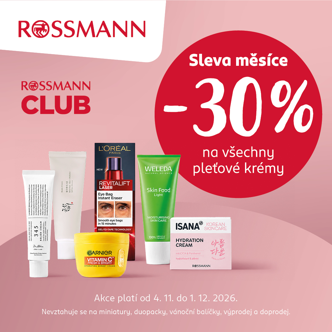Sleva 30 % na pleťové krémy