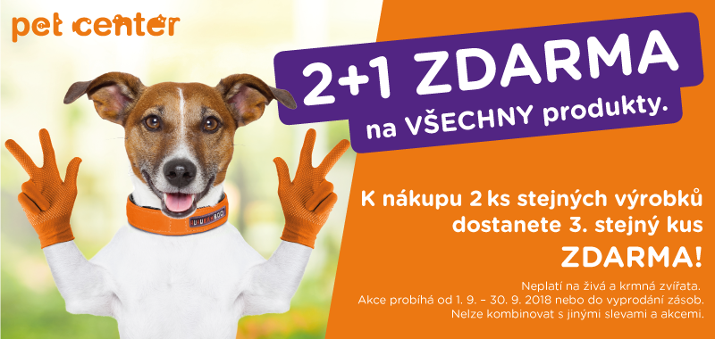 Akce 2+1 zdarma Pet Center Kladno