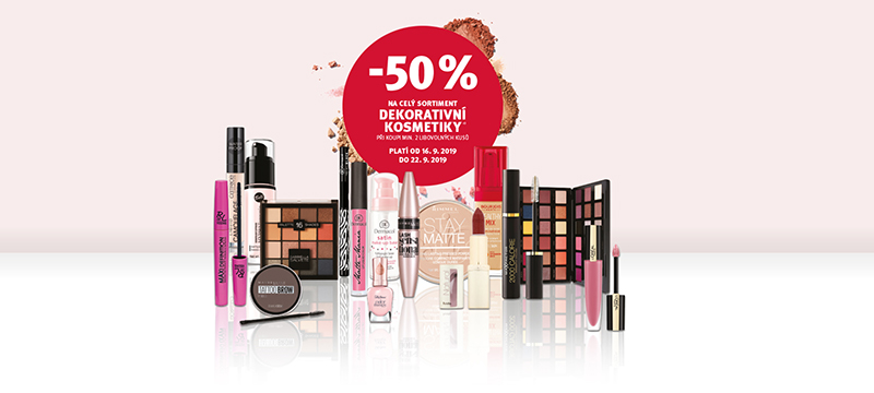 dekorativni kosmetika Rossmann Kladno sleva 50 %